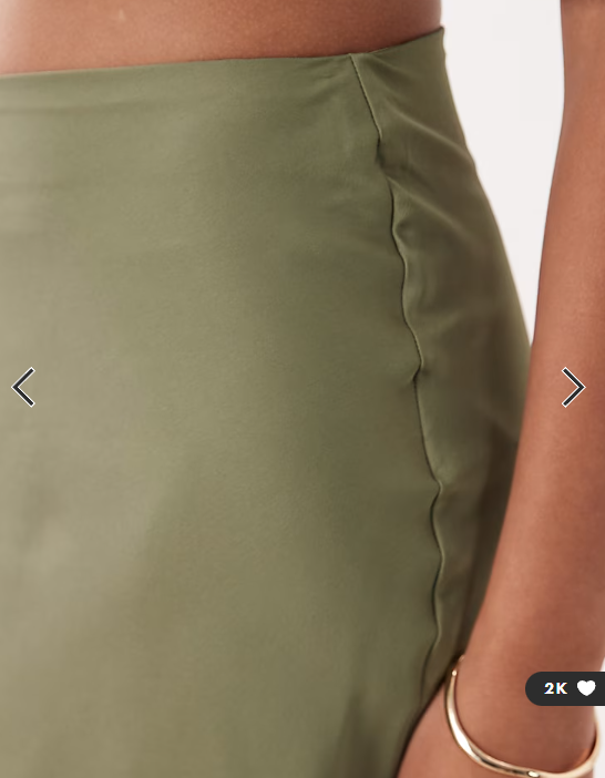 Vila satin maxi skirt in oil green