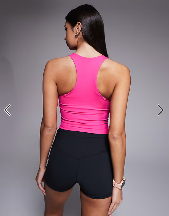 4505 Icon soft touch racer back vest with inner bra and removable padding in hot pink