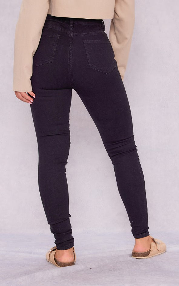 Black Ripped Disco Skinny Jeans