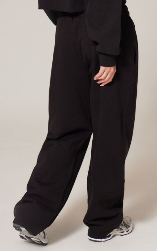 Plt -  Black Premium Print Wide Leg Joggers
