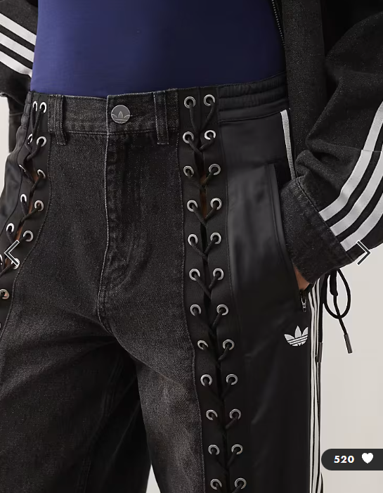adidas Originals Firebird denim jeans in black