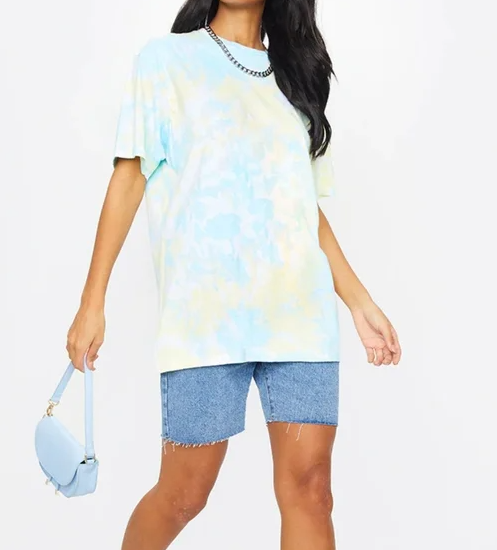 Multi Printed Dye Boyfriend Fit T Shirt