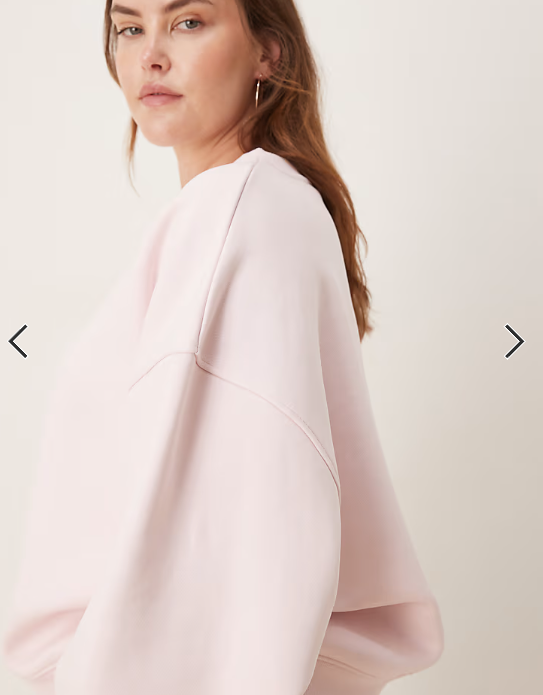 ASOS DESIGN Curve premium heavyweight 500gsm cocoon sleeve sweatshirt in pink