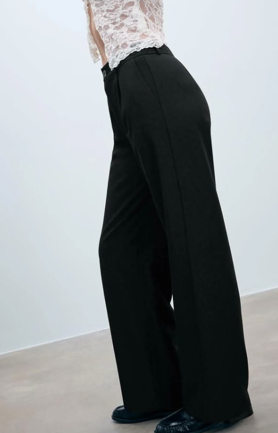Stradivarius SMART STRAIGHT - Trousers - black