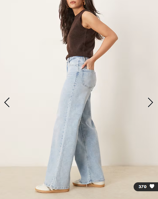 JDY Felina high waist wide leg jeans in light blue