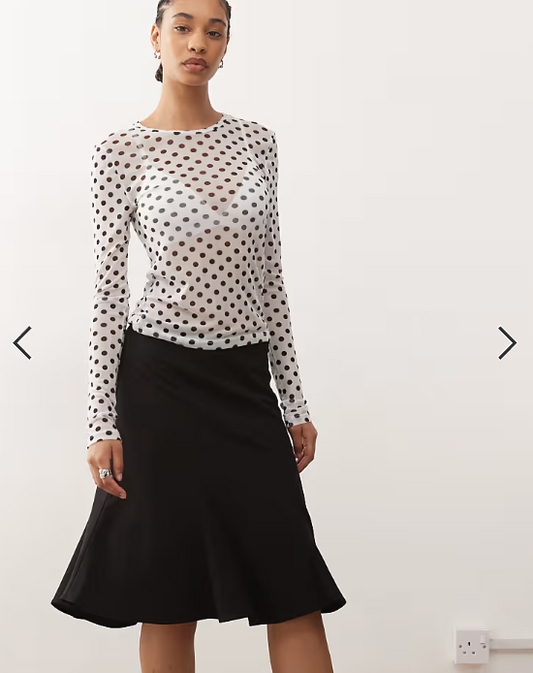 Weekday - misi skirt with slit in black