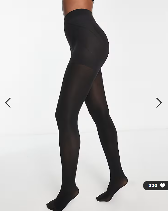 Pieces 40 denier body shaping tights in black