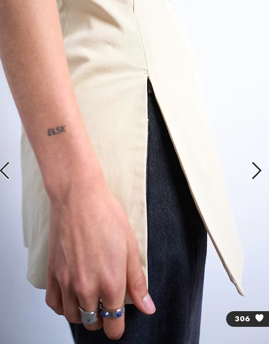 Topshop clean longline tunic bandeau top in buttermilk