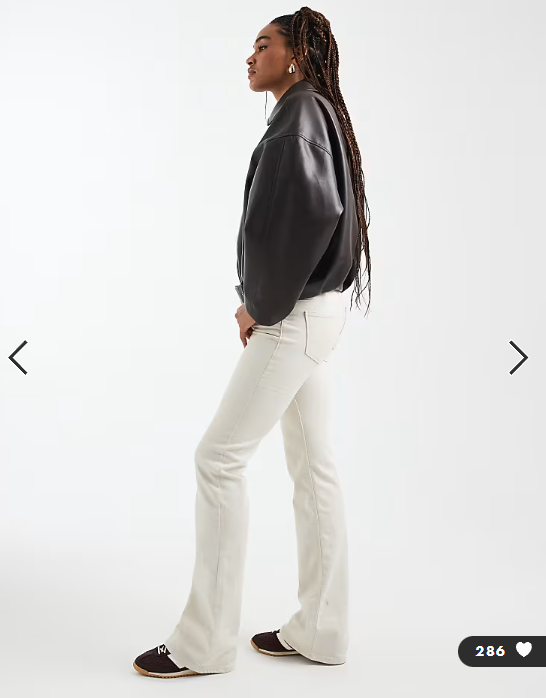 ONLY Tall Lola super low waist flared jeans in ecru