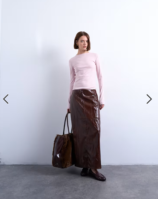 Topshop long sleeve everyday tee in light pink