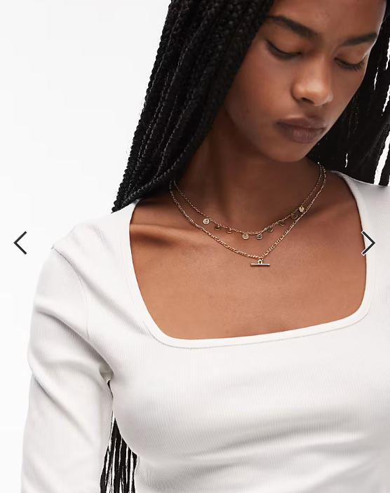 ASOS DESIGN square neck rib long sleeve top in cream
