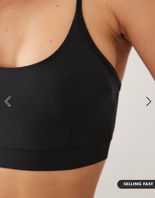 4505 Icon soft touch light support sports bra with adjustable straps in black