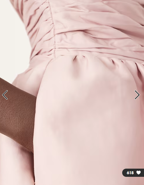 ARRANGE structured satin cinched waist maxi dress in pink
