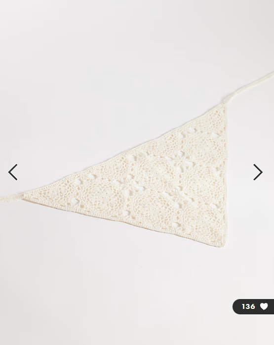 ASOS DESIGN crochet knit headscarf in cream