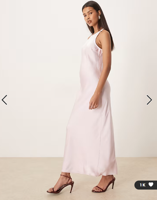 Vila racer satin midaxi dress in cherry blossom