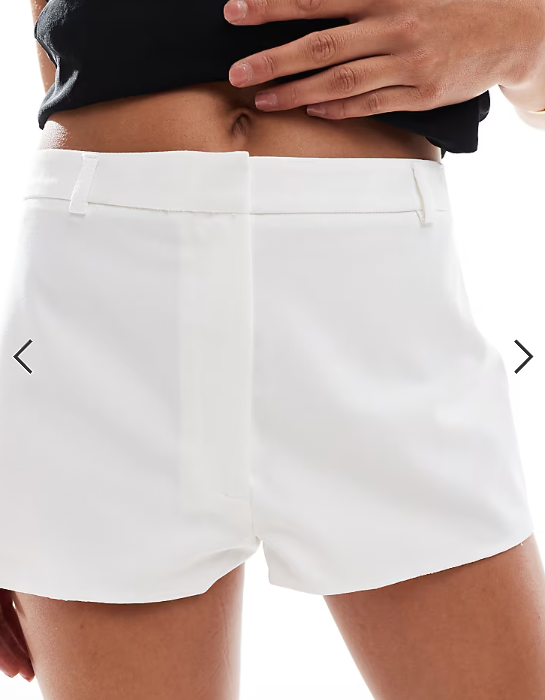 ASOS DESIGN tailored micro shorts in white