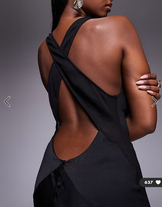 ASOS DESIGN satin chiffon mix panelled bias maxi dress with wrap back detail in black