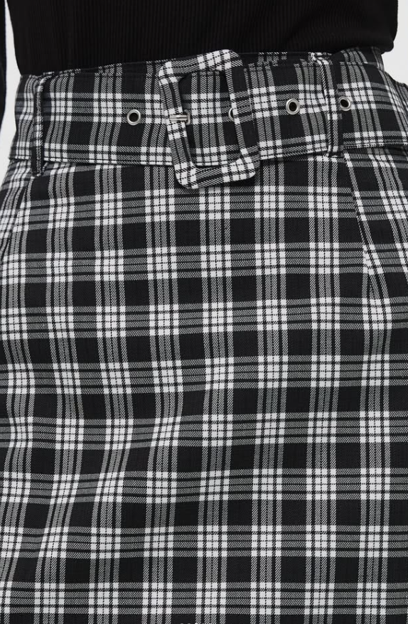 H&M - Checked Belted Skirt