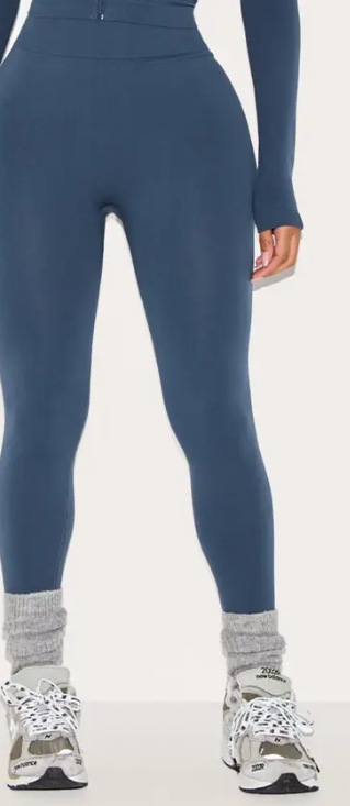 Plt - Shape Navy Seamless Active Ruched Bum High Waisted Leggings