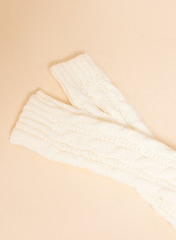 Cream Cable Knitted Arm Warmers