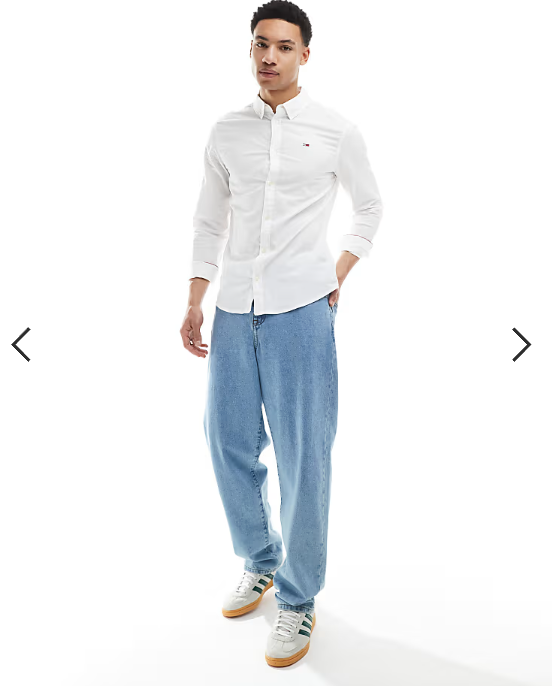 Tommy Jeans slim fit oxford shirt in white