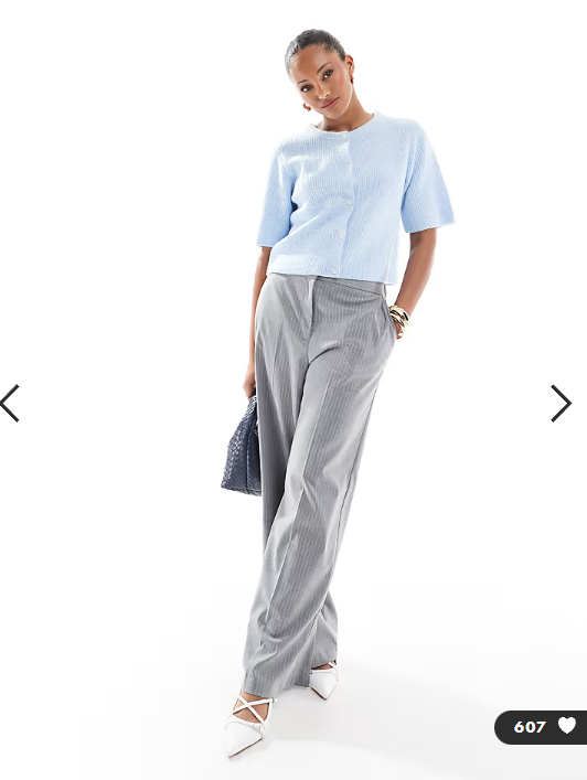 Pieces soft knit short sleeve cardigan in blue