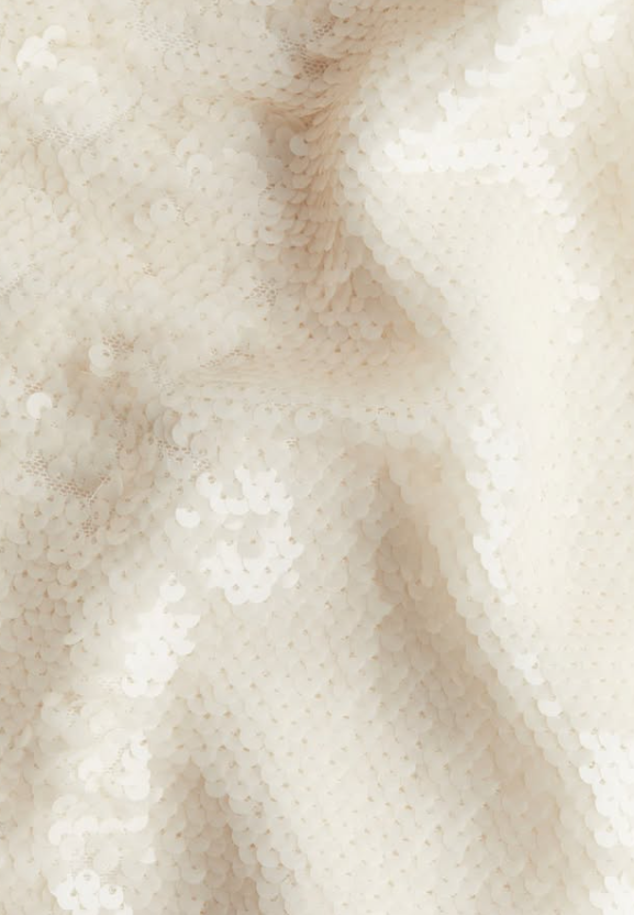 H&M - SEQUINED TURTLENECK DRESS - Cream