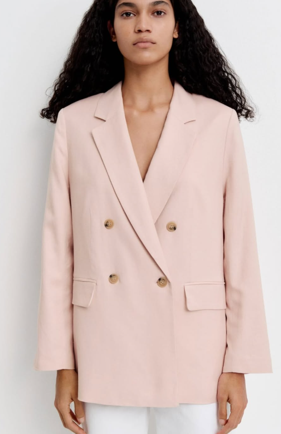 H&M-LINEN-BLEND BLAZER