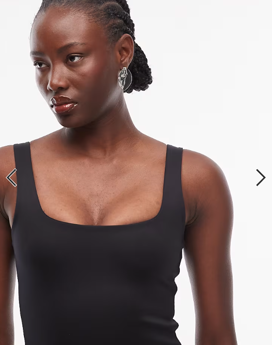 ASOS DESIGN Super Sculpt square neck bodysuit in black