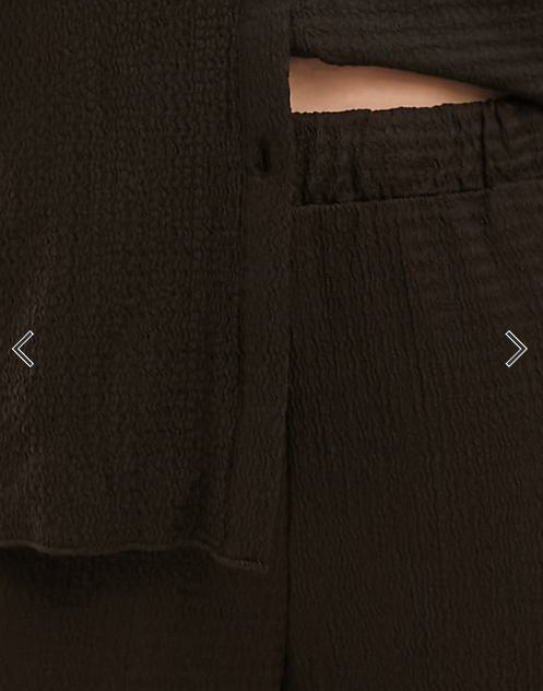 Vero Moda Curve textured jersey trouser co-ord in deep brown