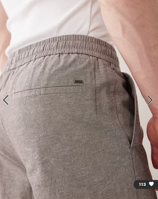 ONLY & SONS linen mix cropped trouser in light grey