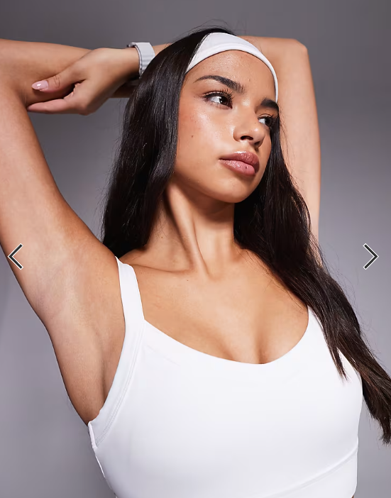 4505 Icon running medium support sports bra with adjustable straps in white
