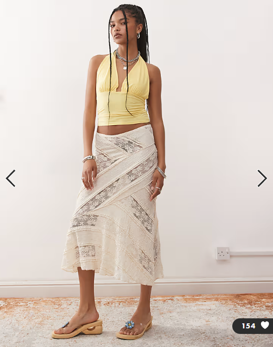 COLLUSION halter top in buttermilk yellow