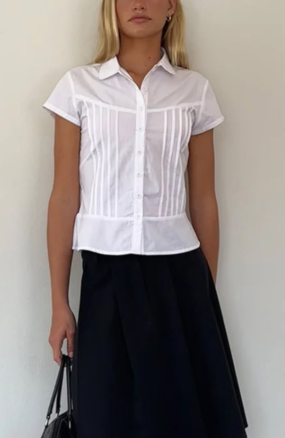 Motel - Wilmot Blouse In White Poplin