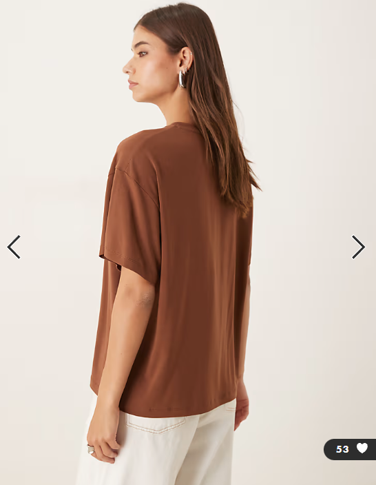 ASOS DESIGN breatheMAX™ lyocell drapey t-shirt in chocolate