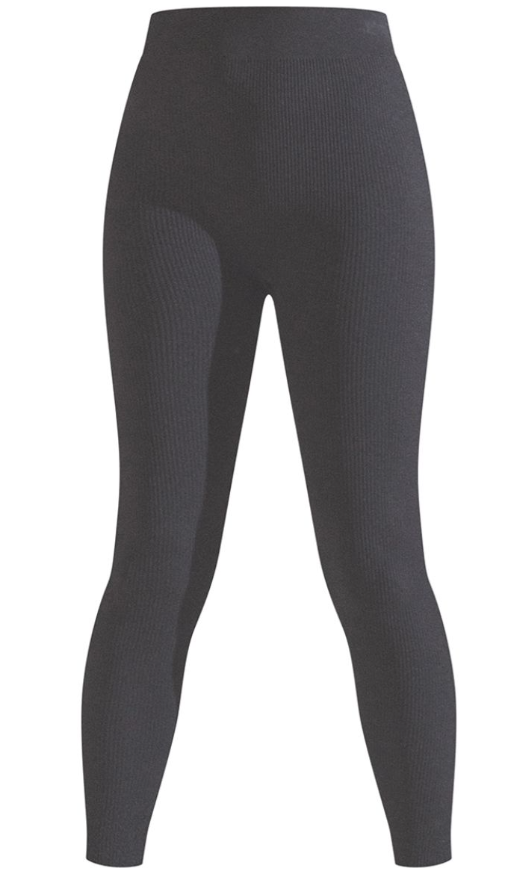 Plt - Black Structured Contour Ribbed Leggings