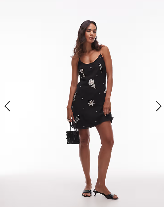 Topshop embellished mini cami with martini roping