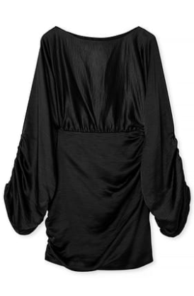 Na-kd Draped Detail Satin Dress Black