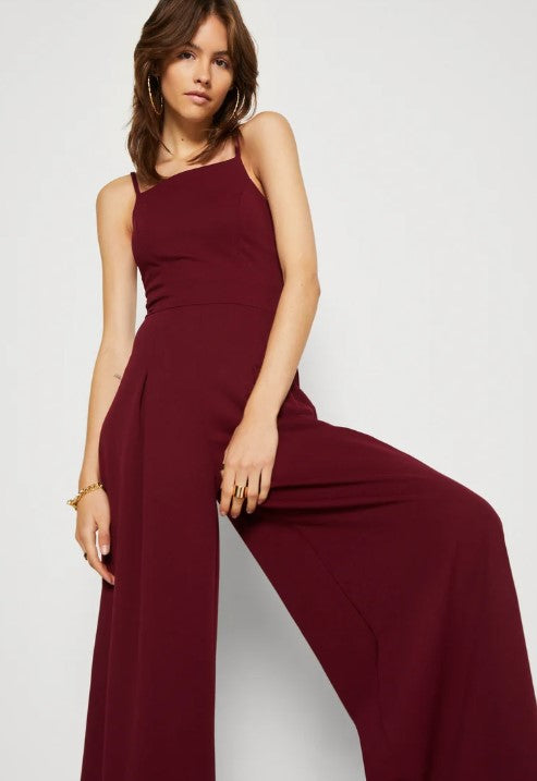 WAL G. STRAPPY SQUARE NECK - Jumpsuit - wine