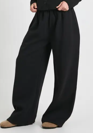 boohoo Petite Rib Button Through Wide Sweatpants