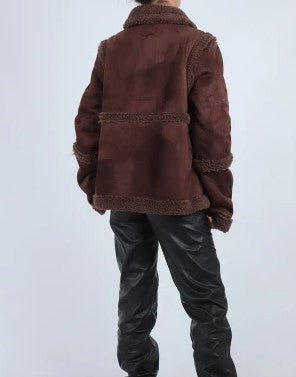 Teddy Detailed Jacket Brown