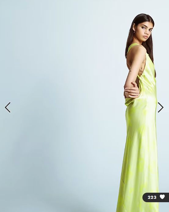 Topshop racer neck with dropped cowl back in lime floral