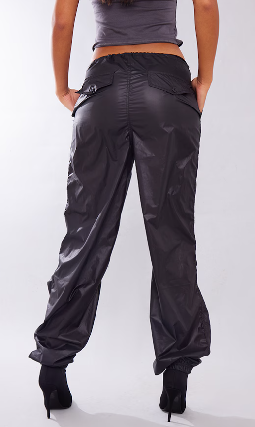 Tall Black Parachute Pants