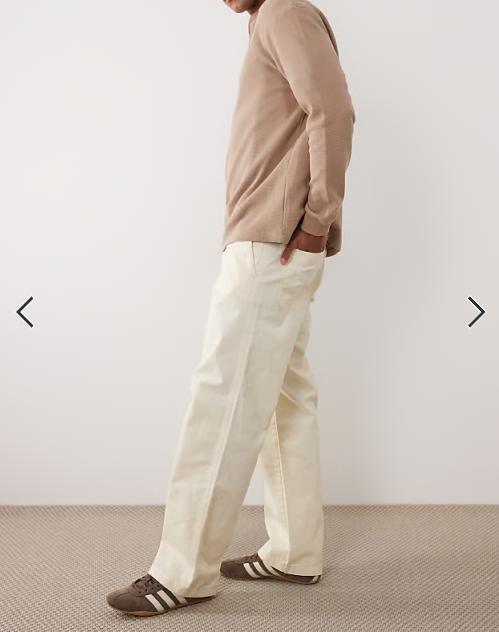 Jack & Jones Alex baggy workwear pants in white