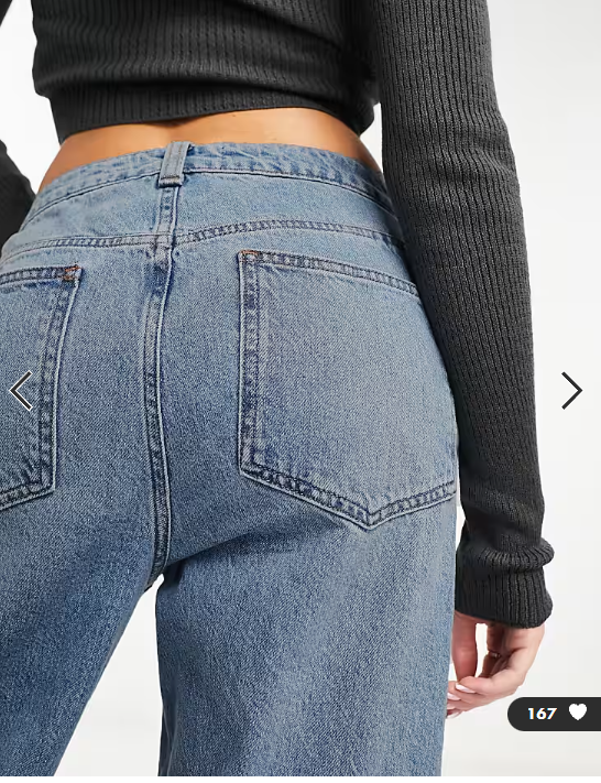 ASOS DESIGN wide leg dad jeans in mid blue