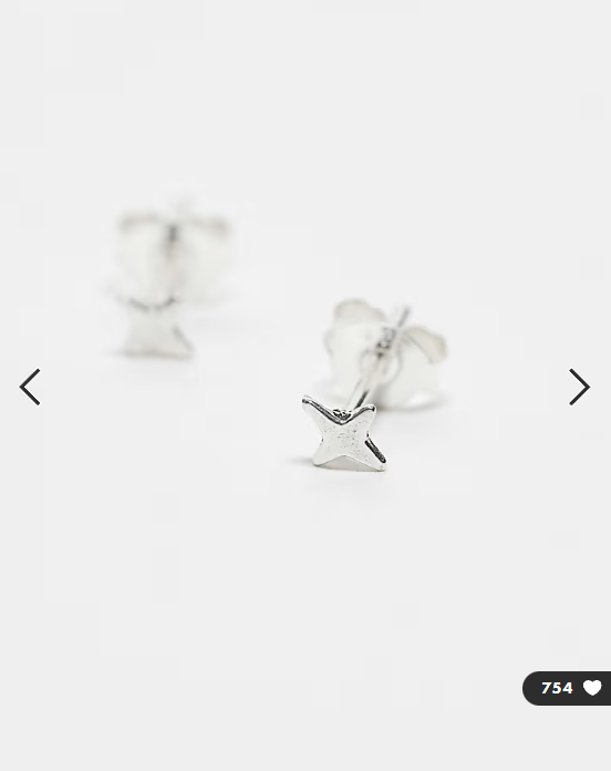 Kingsley Ryan 4 point star stud earrings in sterling silver
