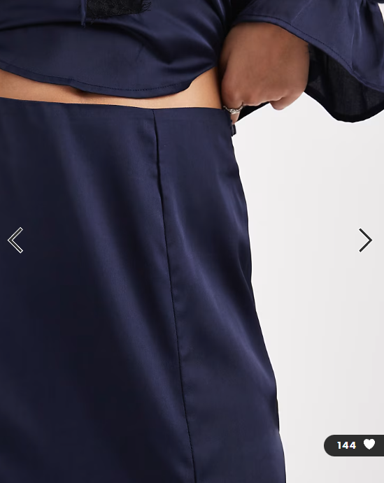 Wednesday's Girl lace insert midaxi skirt in navy