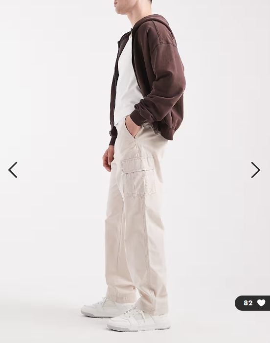 JJ Rebel cargo trouser in cream