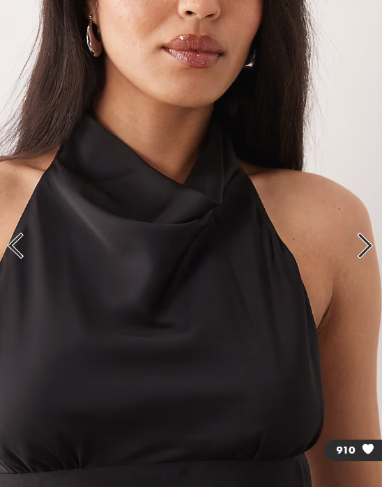 ONLY halterneck satin mini dress in black