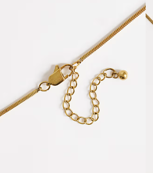 Topshop Leah lariat necklace with bead in stainless gold